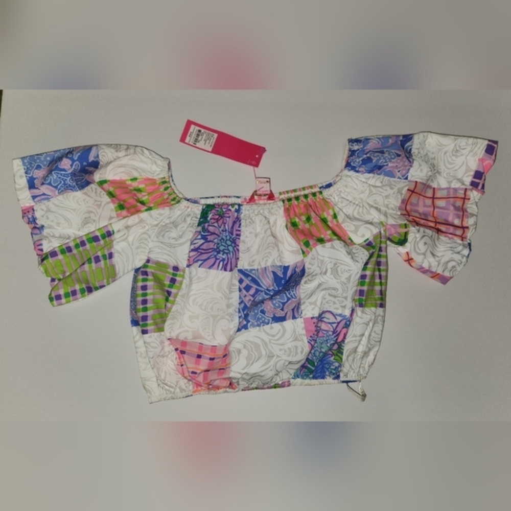 Lilly Pulitzer Esmeray Off The Shoulder Crop Top NWT